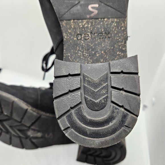 Aetrex Joleen heeled ankle boots black with gray woven detail EU 40 US 9-9.5 - Picture 9 of 13